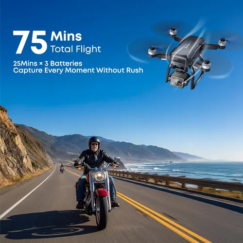 Miniatura 4 de Bwine F7GB2 Pro Drones con cámara para adultos 4K UHD Aerial, cardán de 3 ejes, control de 10000 pies, tiempo de vuelo de 75 minutos con 3