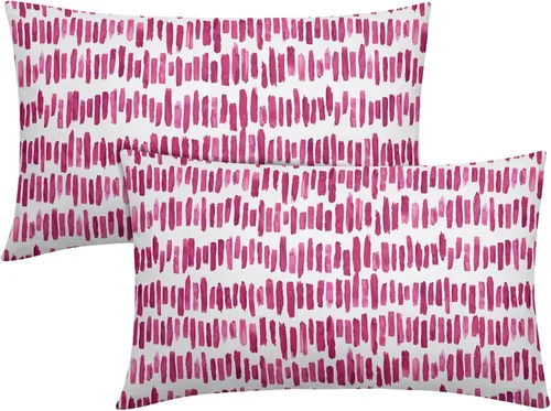 Miniatura 32 de Juego de 2 fundas de almohada de rayas negras para exteriores, 16 x 16 pulgadas, diseño geométrico de rayas abstractas, algodón y lino, cuadradas