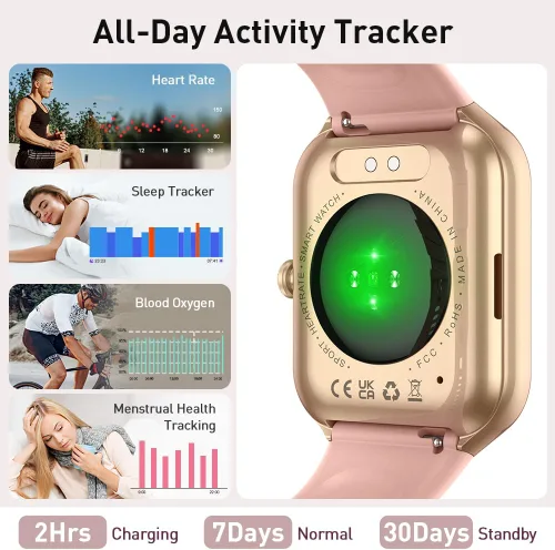 Miniatura 4 de Reloj inteligente (respuesta/hacer llamada), reloj inteligente HD de 1.96 pulgadas para hombres y mujeres, reloj de fitness 2026 con más de 112