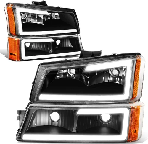 Miniatura 12 de Juego de faros delanteros y defensa DNA MOTORING HL-LB-CSIL03-SM-CL1 con lentes ahumados 3D LED DRL compatible con 03-06 Silverado 1500-3500
