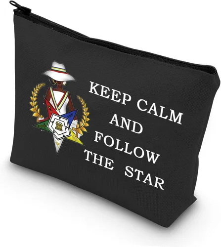 LEVLO Bolsa de cosméticos de hermandad de hermandad de mujeres regalo para hermana Keep Calm And Follow The Star Sisterhood Merch, Sigue a The Star