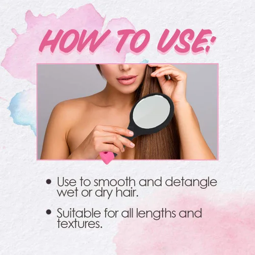 Miniatura 6 de Punky Wet Brush - Cepillo desenredante para cabello con espejo, cepillo desenredante antiencrespamiento para cabello húmedo y seco, cerdas