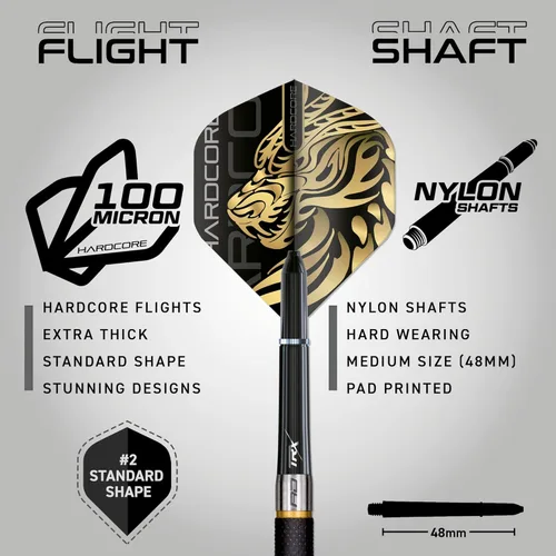 Miniatura 3 de RED DRAGON Golden Eyes Professional Steel Tip Darts Set - 85% Tungsten Darts with Aluminum Shafts & Flights - Available in Weights from 22g to 32g