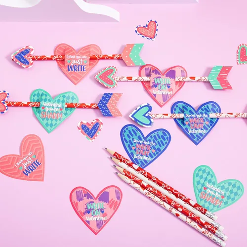Miniatura 8 de JOYIN - 36 tarjetas de regalo del Día de San Valentín con flecha de Cupido de lápiz, para intercambio de San Valentín y premios de fiesta