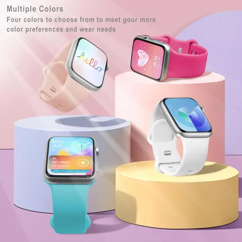 Miniatura 2 de Banda deportiva compatible con Apple Watch de 38, 40, 41, 42, 44, 45, 46 y 49 mm, unisex, correa de repuesto de silicona suave para iWatch, Series