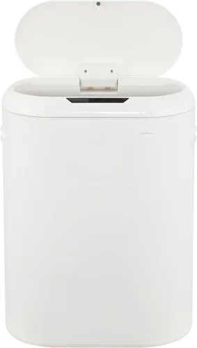 Miniatura 7 de happimess HPM1016C Robo Kitchen - Bote de basura delgado ovalado con sensor de movimiento sin contacto con modo táctil, resistente a las huellas