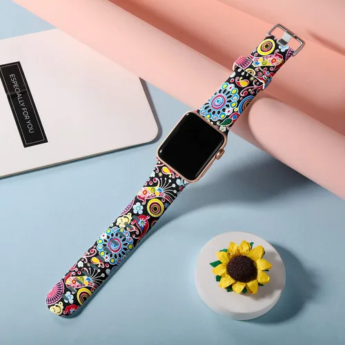 Miniatura 2 de Laffav - Correa de repuesto para Apple Watch de 40 mm, 38 mm, 44 mm, 42 mm, para hombres y mujeres, diseño deportivo suave, resistente al agua