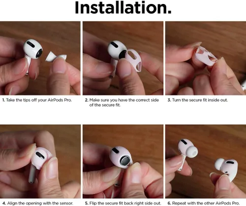 Miniatura 3 de elago 2 pares de fundas para AirPods Pro para las orejas diseñadas para Apple AirPods Pro, funda de silicona antideslizante, sin polvo