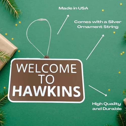 Miniatura 5 de Adorno navideño de Welcome to Hawkins, perfecto para fanáticos de Stranger Things, adorno decorativo de vacaciones, fabricado en los Estados Unidos