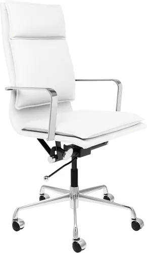 Laura Davidson Furniture Lexi II - Silla de oficina acolchada, silla de escritorio con respaldo alto y reposabrazos, giratoria y disponibilidad de