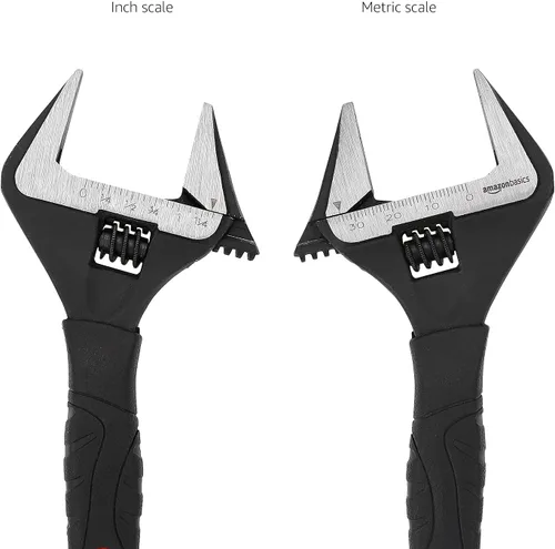 Miniatura 4 de Amazon Basics Llave ajustable de fontanería de 4 piezas con agarre suave, boca ancha, incluye: 6 pulgadas (5.906 in), 8 pulgadas (7.874 in), 10