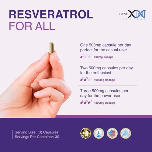 Miniatura 7 de Genex Formulas Resveratrol 1500 mg Suplemento para un envejecimiento saludable – Certificado NSF para seguridad, calidad y precisión de etiqueta