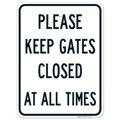 Miniatura 10 de Letrero con texto en inglés "Please Keep Gates Closed at All Times", 12 x 18 pulgadas, 3M EGP reflectante aluminio .063, resistente a