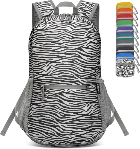 Miniatura 31 de ZOMAKE Mochila ultra ligera y compactable Mochila de senderismo resistente al agua, Mochila pequeña Mochila de camping al aire libre plegable y Negro
