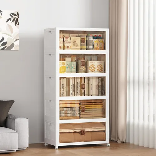 Miniatura 19 de SAILUN 321QT/80Gal Contenedores de almacenamiento apilables con tapa, contenedores de almacenamiento plegables con puertas, armario plegable