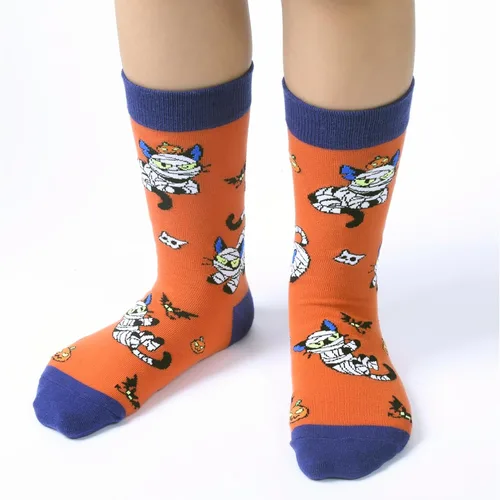 Miniatura 7 de Dsia Zamur Calcetines para niños y niñas, paquete de 4 a 6 unidades + caja de regalo, novedosos calcetines de pantorrilla coloridos para niños de 2