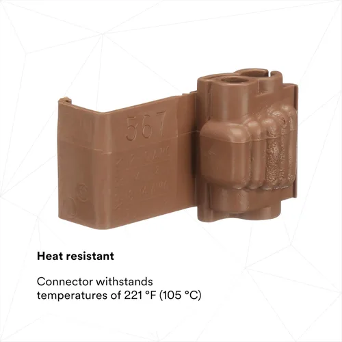 Miniatura 3 de 3M Scotchlok Conectores de derivación con autopelado 567, funcionamiento y grifo, marrón, calibre de alambre estadounidense 18-14 AWG (grifo), 12-10