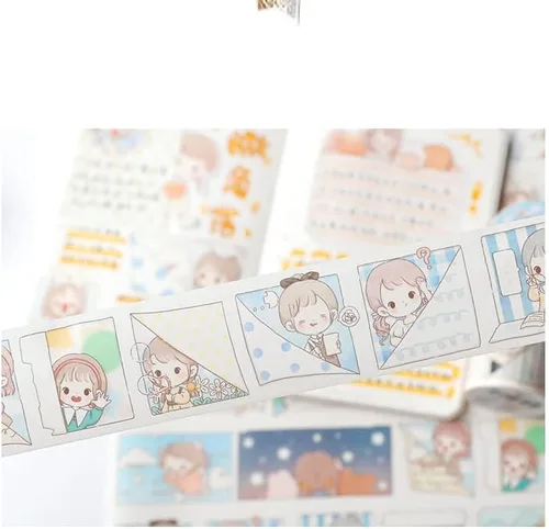 Miniatura 2 de Juego de cintas kawaii washi, lindas calcomanías decorativas de estilo japonés para diario, álbumes de recortes, manualidades para niños