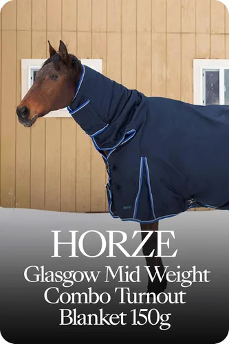 Miniatura 7 de HORZE Glasgow - Manta de invierno impermeable de peso medio con cubierta para el cuello (relleno de 5.29 oz), color azul oscuro, 66 pulgadas