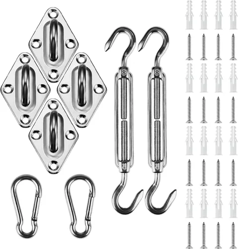 Miniatura 10 de Amagenix Kit de accesorios de vela para instalación de toldo triangular, 5 pulgadas, acero inoxidable de grado 304 para patio, jardín, al aire