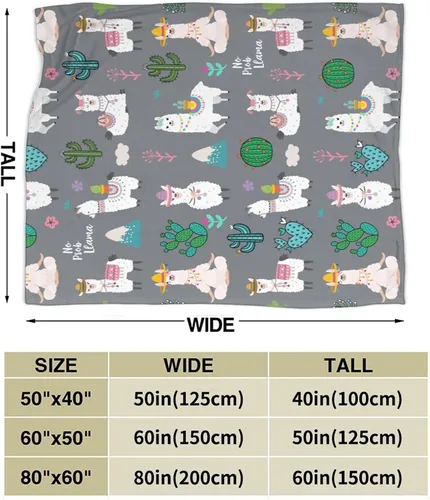 Miniatura 3 de Manta de franela suave y cálida con diseño de llama alpaca, manta de cama de franela de forro polar, regalo para niños, niñas, adultos o silla