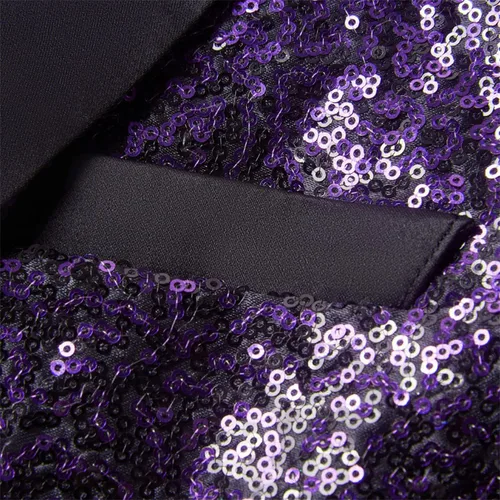 Miniatura 5 de DGHM-JLMY Traje gradual de cantante para hombre, para uso diario, boda, fiesta de graduación, lentejuelas, chaqueta brillante para club nocturno