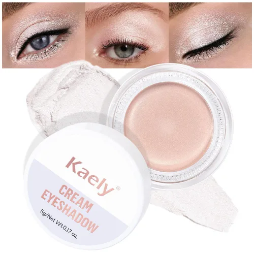 Miniatura 21 de evpct Paleta de maquillaje en pote de sombra de ojos en crema única para mujeres mayores, sombra de ojos de champán con shimmer, glitter metálico