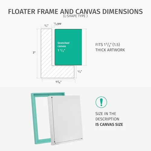 Miniatura 4 de Pixy Canvas Paquete económico de lienzo estirado de 8 x 10 pulgadas de profundidad y marco flotante para tus pinturas/obras de arte, arte de pared