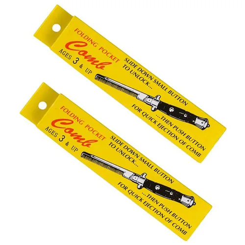 Miniatura 3 de Chochkees Peine plegable de bolsillo de 9 pulgadas, acero inoxidable (paquete de 2)