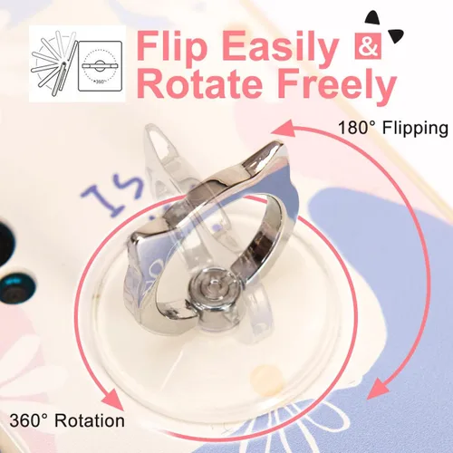 Miniatura 3 de Soporte de Anillo de Teléfono con Gato - EI Sonador Soporte de Anillo de Teléfono Celular Transparente Soporte Transparente Agarre para Dedos