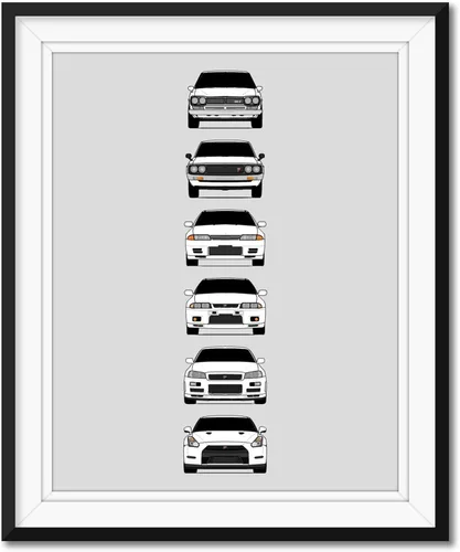 Miniatura 7 de Custom Car Posters Póster hecho a mano compatible con Nissan Skyline GT-R e impresión de Nissan Skyline GTR (KPGC10, KPGC110, R32, R33, R34, R35)