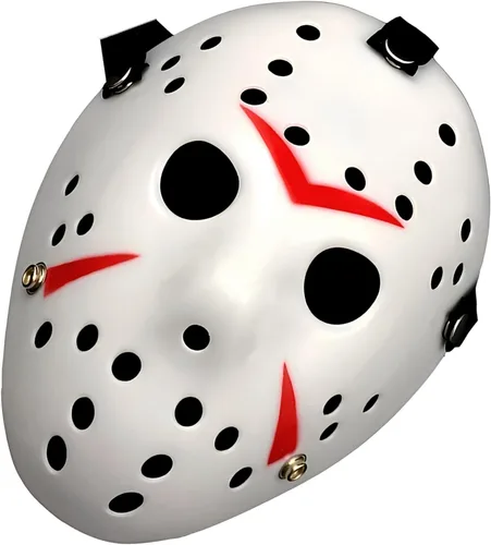 JOYFISCO Máscara de Halloween Máscara de hockey de terror Máscara de fiesta de disfraces de Halloween Props Máscara de disfraz para cosplay Blanco