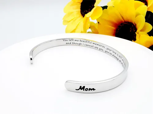Miniatura 52 de Pulseras inspiradoras para mujer, joyería de acero inoxidable, con refranes, pulsera motivacional con mensaje oculto, pulseras grabadas para mejor