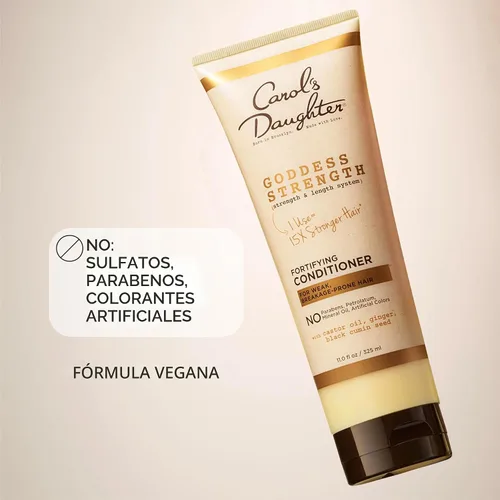 Miniatura 7 de Carol's Daughter Goddess Strength - Acondicionador fortificante para cabello ondulado, rizado y crespo, acondicionador con aceite de ricino