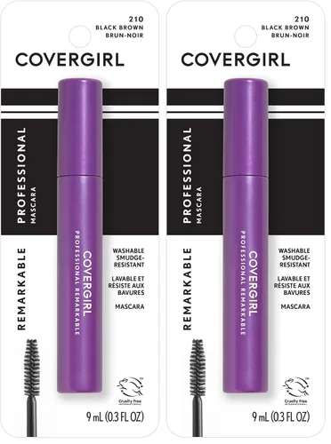 Miniatura 8 de Máscara impermeable profesional COVERGIRL Remarkable Black Brown 210, 0.3 onzas (el embalaje puede variar)