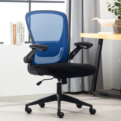 Miniatura 12 de Silla de oficina en casa, silla de escritorio ergonómica, silla de computadora de malla, sillas cómodas con respaldo medio con soporte lumbar
