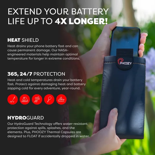 Miniatura 3 de PHOOZY XP3 Funda Térmica Ultra-Resistente para Teléfono para Frío Extremo Funda Aislada para Teléfono Extiende la Vida de la Batería 4X Equipo