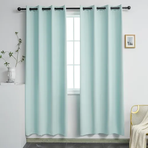 Miniatura 12 de YGO - Cortinas verdes de 183 cm de ancho por 213 cm de largo para dormitorio - Cortinas opacas con ojales en la parte superior, extra anchas