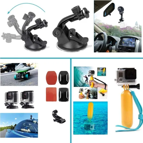 Miniatura 2 de Accesorios 13 en 1 para Gopro, kit de accesorios para cámara de acción compatible con GoPro Hero 13 12 11 10 9 8 Max 7 6 5 4 Negro SJ4000 y otras