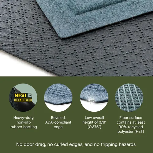 Miniatura 3 de Bungalow Flooring Waterhog - Felpudo para interiores y exteriores, 4 pies x 6 pies, fabricado en EE. UU., cubierta de piso duradera y decorativa