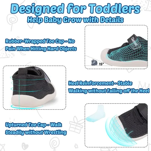 Miniatura 5 de Zapatos para bebés de 1 a 4 años, zapatos para niños pequeños, zapatos para niños y niñas, suela suave, tela de algodón antideslizante, malla