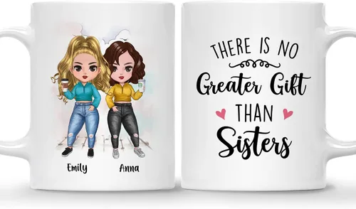 Miniatura 9 de GOSSBY Taza personalizada (2 Sisters) ¡Aparentemente somos problemas cuando estamos juntos, quién sabía! Taza personalizada para mejor amiga