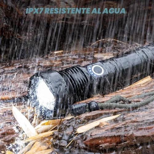 Miniatura 6 de Linternas recargables de 10000 lúmenes altos, linterna LED impermeable para emergencias, linterna de alta potencia con 5 modos, con zoom