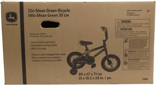 Miniatura 4 de John Deere Bicicleta para niños de 12, 16 y 20 pulgadas, incluye ruedas de entrenamiento extraíbles, bicicleta para niños y niñas de 2 a 7 años