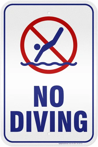 Miniatura 13 de Señal de no buceo, 12 x 18 pulgadas, HDPE de 55 mil de grosor (polietileno de alta densidad), fabricado en Estados Unidos por My Sign Center