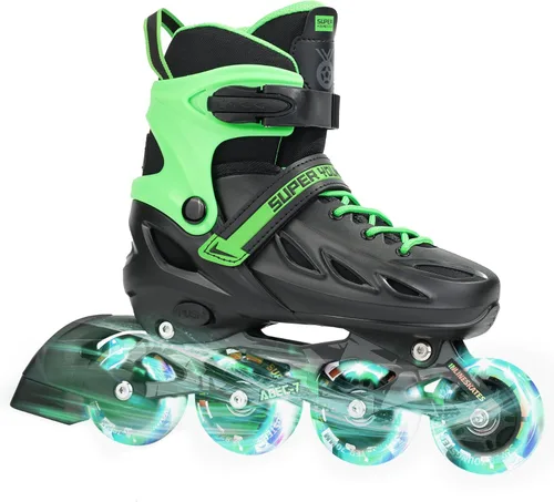 Miniatura 10 de SUPER YOUNGSTER Patines en línea ajustables para niños y niñas de 4 a 12 años con ruedas iluminadas, patines en línea para niños y niñas Púrpura