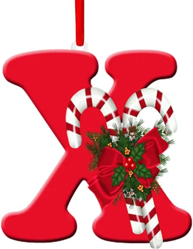 Miniatura 28 de Colgante de decoración para árbol de Navidad de 26 letras, adornos de árbol de Navidad, adornos de Navidad personalizados, decoración de Navidad