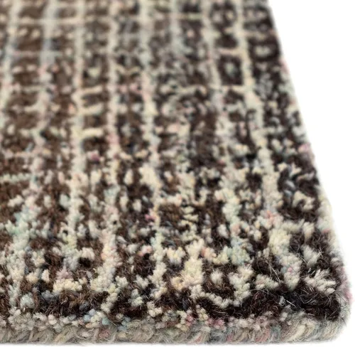 Miniatura 8 de Liora Manne Savannah Grid - Alfombra de lana para interiores, color carbón, 5 pies x 7 pies 6 pulgadas, color gris y negro Gris carbón y negro