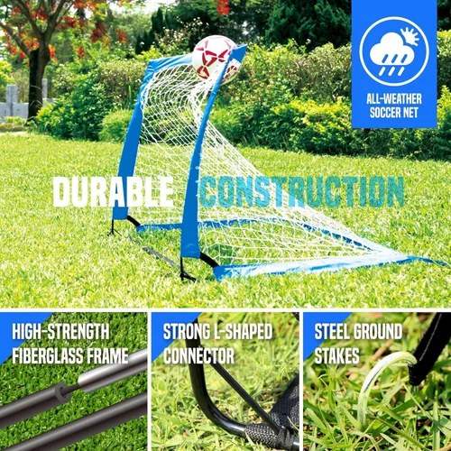 Miniatura 6 de Red de fútbol para porterías de fútbol, porterías de fútbol emergentes para niños para práctica y entrenamiento en el patio trasero, portátil