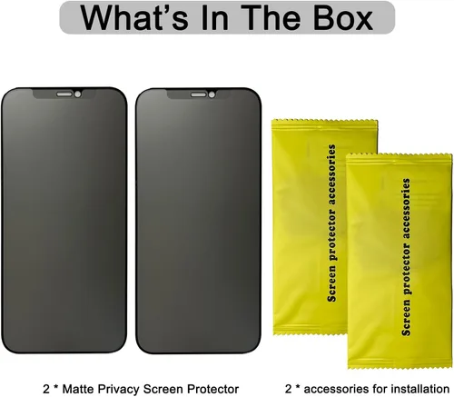 Miniatura 7 de Paquete de 2 protectores de pantalla de privacidad mate compatibles con iPhone 12 Pro Max de 6.7 pulgadas, antirreflejos, antiespía, resistente a